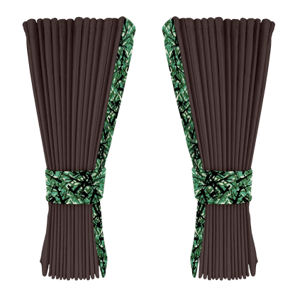 Gardin anthracite alcantar med plys - Grøn - KJoF - 