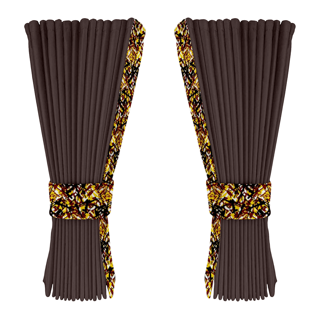 Gardin anthracite alcantar med plys - Gul - KJoF - 