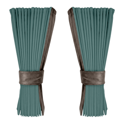 Gardin aronagrøn alcantar med nappa - elefantbrun - KJoF - 