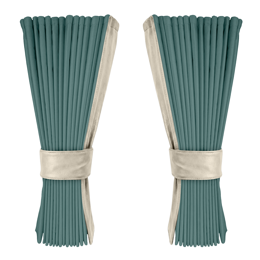 Gardin aronagrøn alcantar med nappa - Lysbeige - KJoF - 