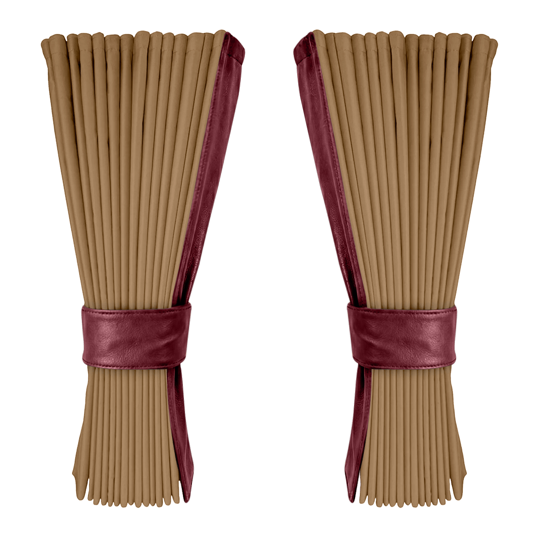 Gardin beige alcantar med nappa - Bordeaux - KJoF - 