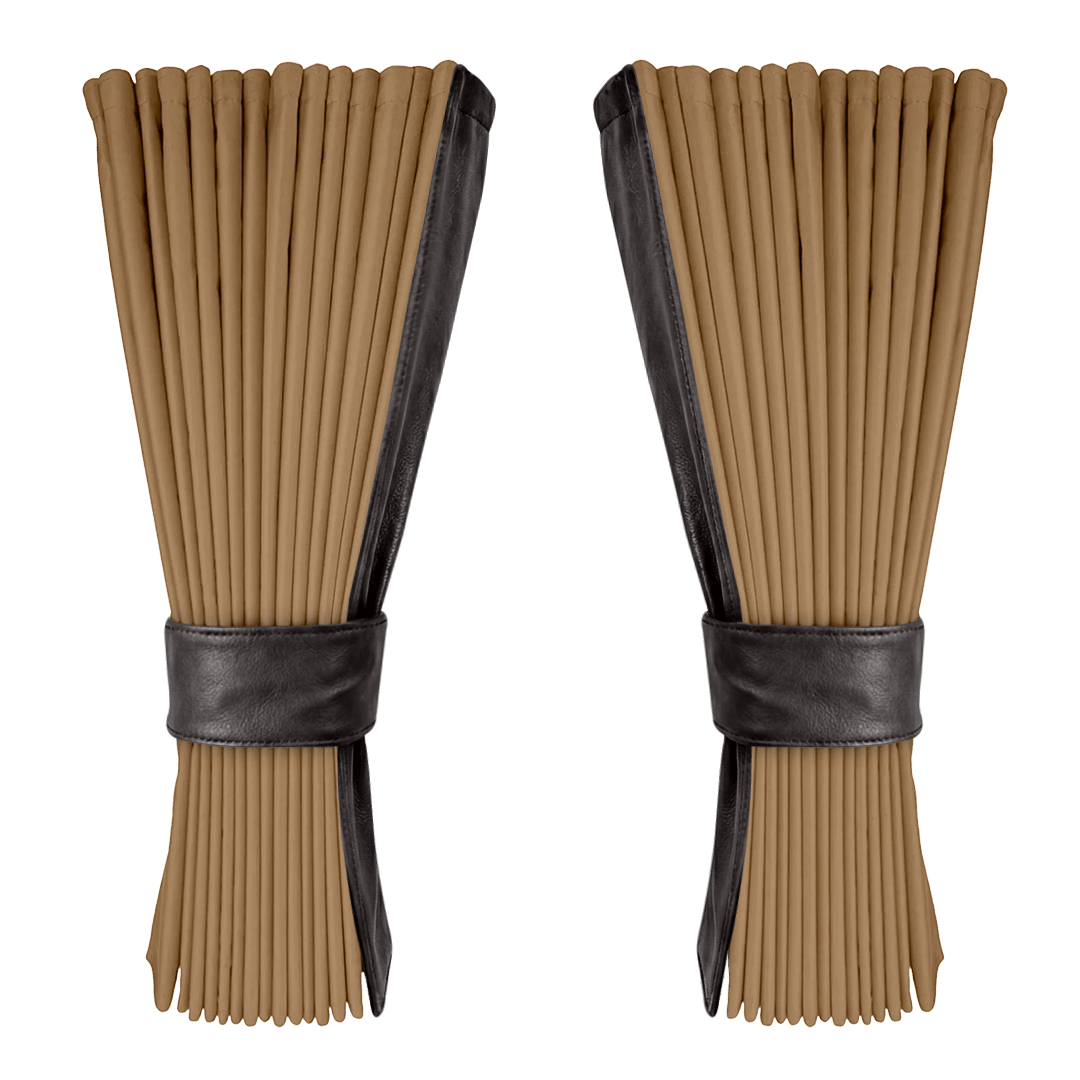 Gardin beige alcantar med nappa - Chokoladebrun - KJoF - 