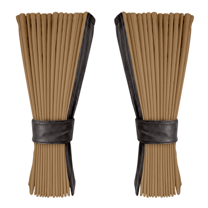 Gardin beige alcantar med nappa - Chokoladebrun - KJoF - 