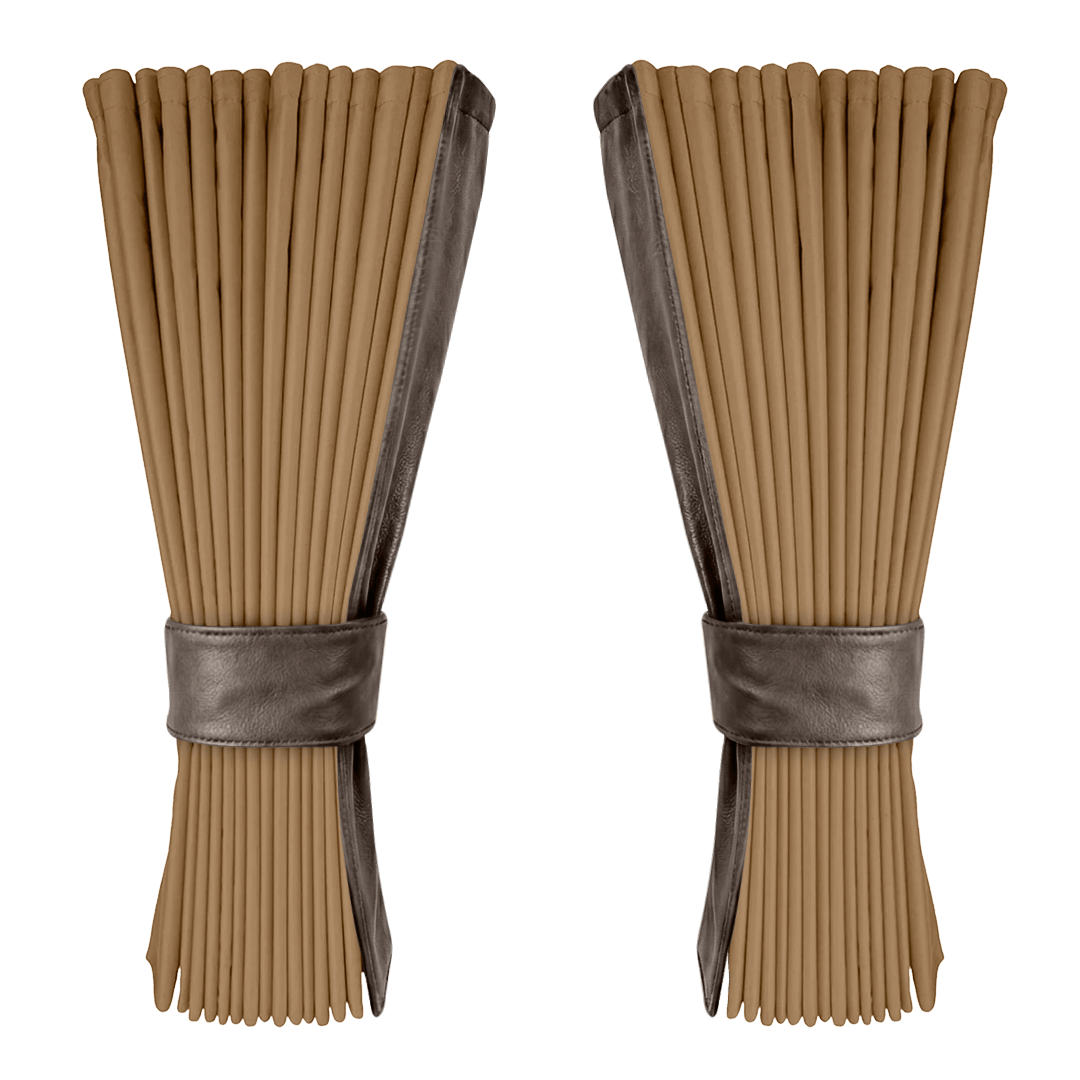 Gardin beige alcantar med nappa - elefantbrun - KJoF - 