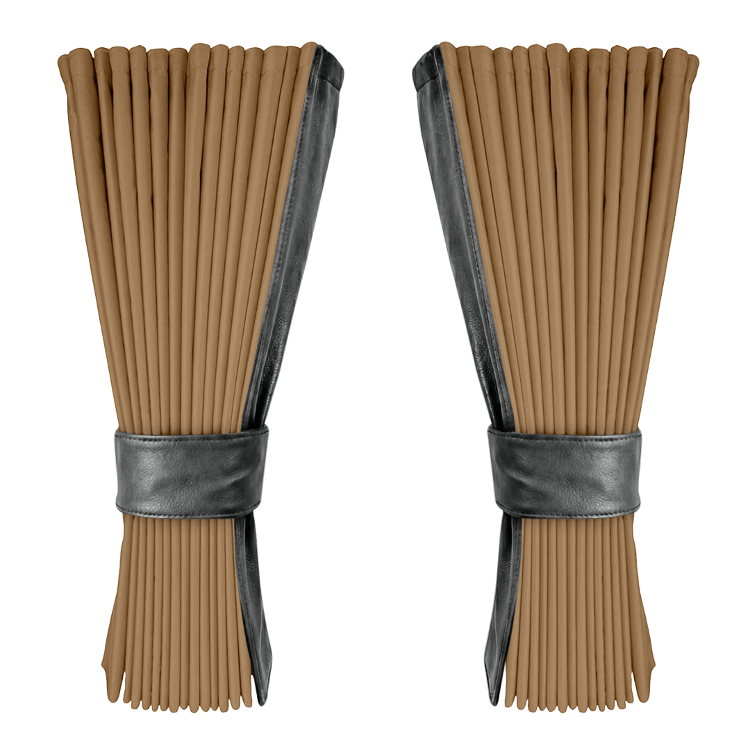 Gardin beige alcantar med nappa - Gråt - KJoF - 