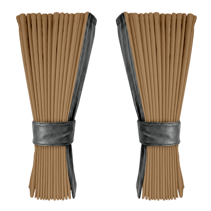 Gardin beige alcantar med nappa - Gråt - KJoF - 