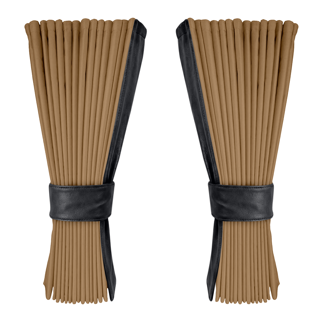Gardin beige alcantar med nappa - Grafitgrå - KJoF - 