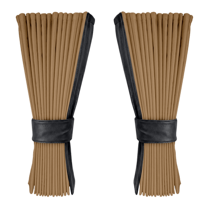 Gardin beige alcantar med nappa - Grafitgrå - KJoF - 