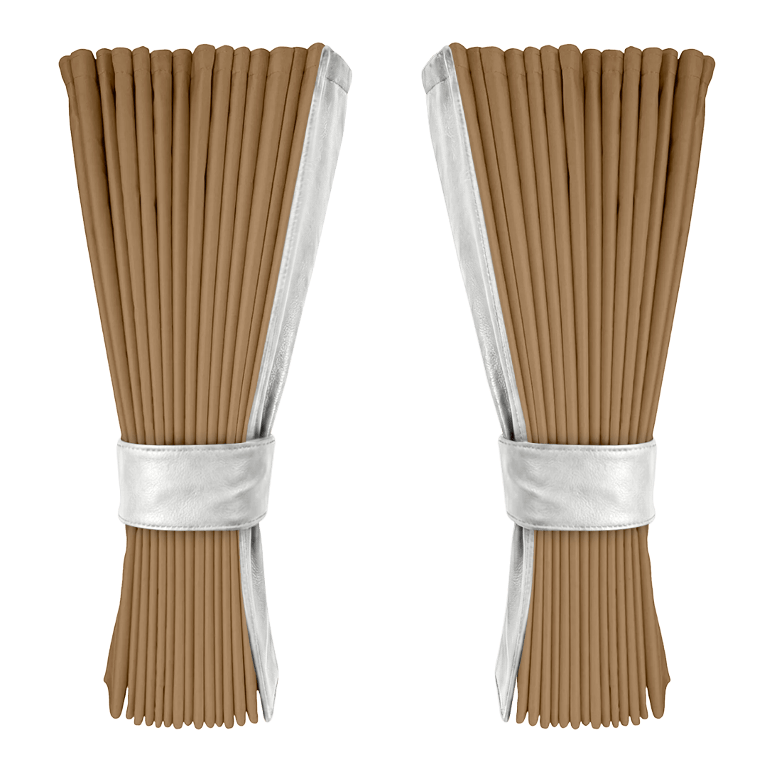Gardin beige alcantar med nappa - Hvid - KJoF - 