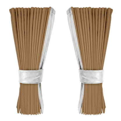 Gardin beige alcantar med nappa - Hvid - KJoF - 