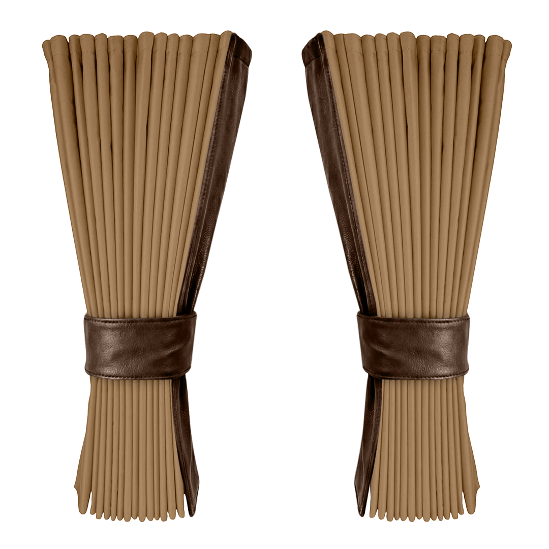 Gardin beige alcantar med nappa - Kaffebrun - KJoF - 