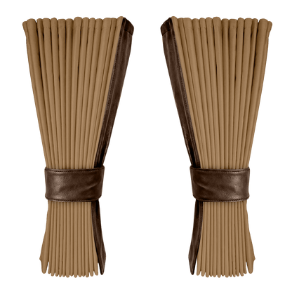Gardin beige alcantar med nappa - Kaffebrun - KJoF - 