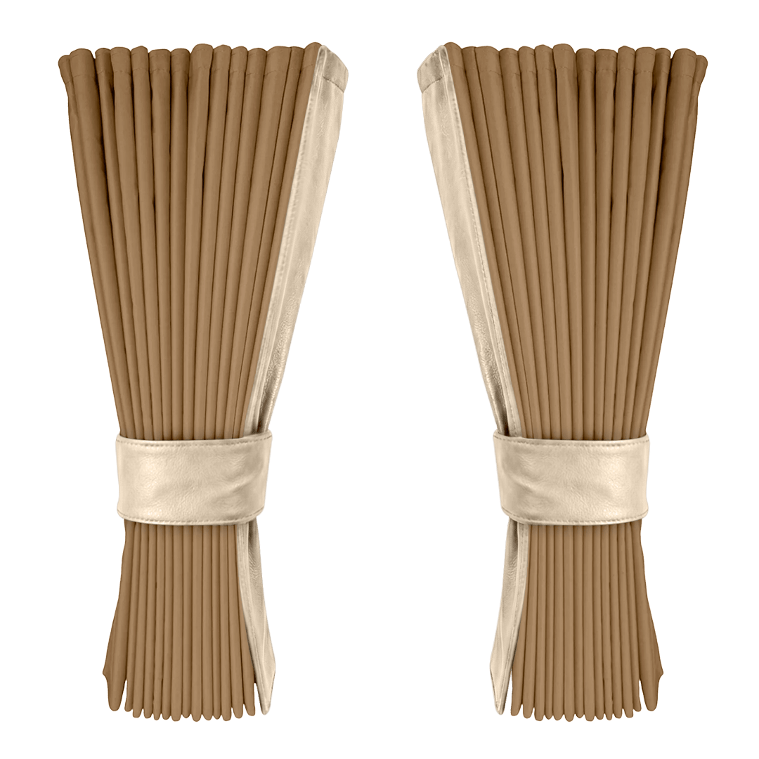 Gardin beige alcantar med nappa - Kiks - KJoF - 