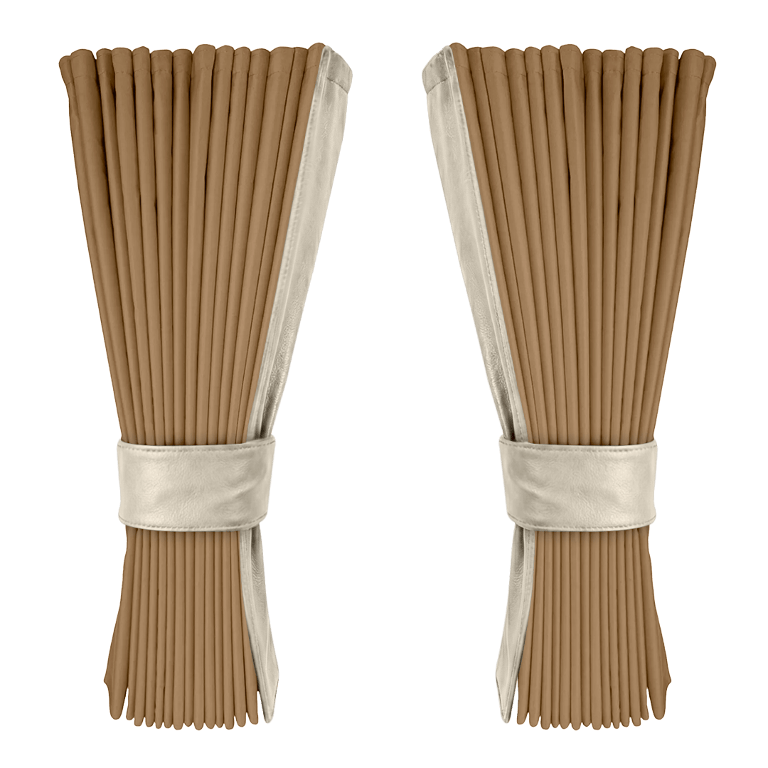 Gardin beige alcantar med nappa - Lysbeige - KJoF - 
