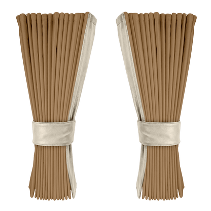 Gardin beige alcantar med nappa - Lysbeige - KJoF - 