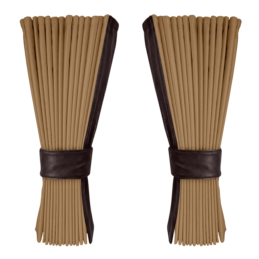 Gardin beige alcantar med nappa - Mokkabrun - KJoF - 