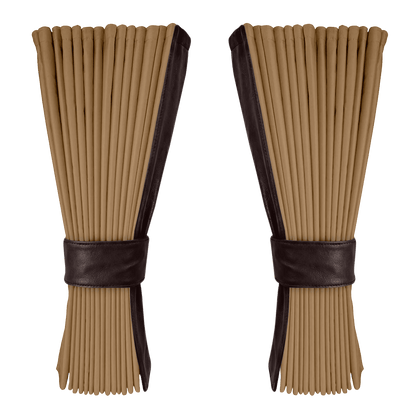 Gardin beige alcantar med nappa - Mokkabrun - KJoF - 