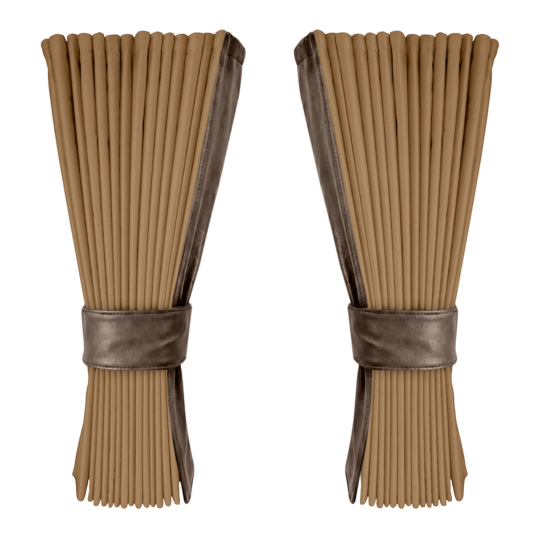 Gardin beige alcantar med nappa - Mudderbrun - KJoF - 