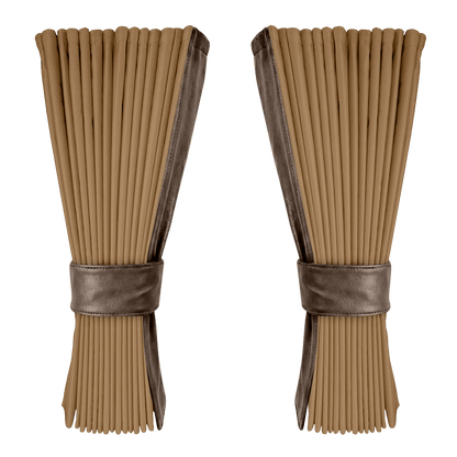 Gardin beige alcantar med nappa - Mudderbrun - KJoF - 