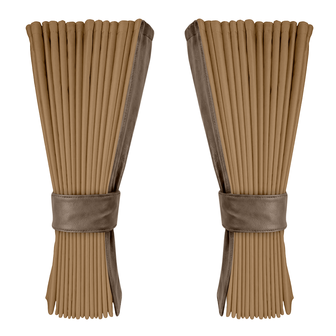 Gardin beige alcantar med nappa - Muldvarp - KJoF - 