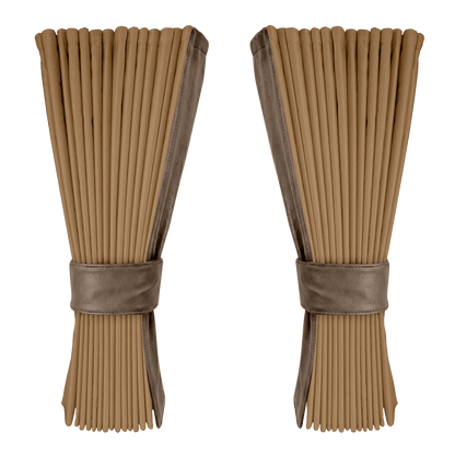 Gardin beige alcantar med nappa - Muldvarp - KJoF - 
