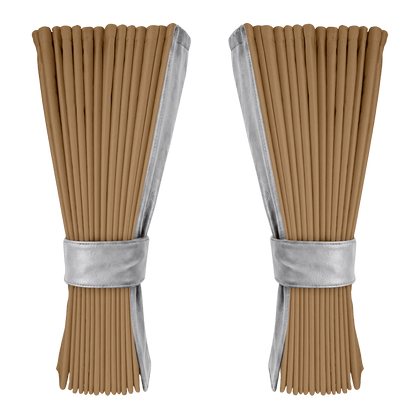 Gardin beige alcantar med nappa - Mussegrå - KJoF - 