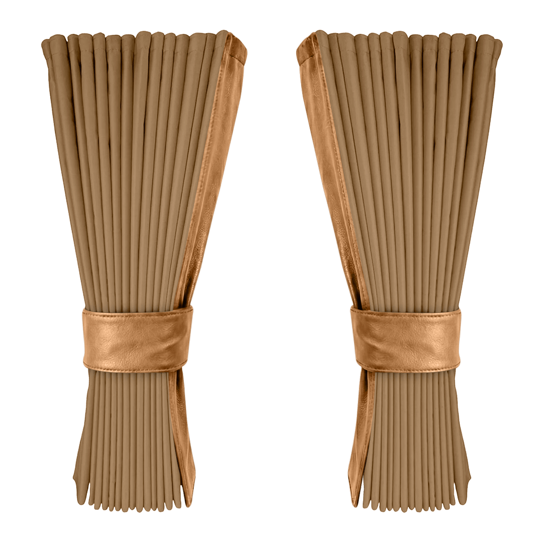 Gardin beige alcantar med nappa - Naturlæder - KJoF - 