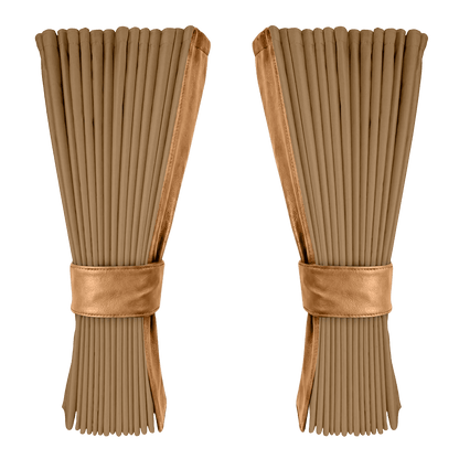 Gardin beige alcantar med nappa - Naturlæder - KJoF - 