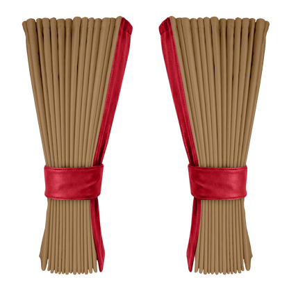 Gardin beige alcantar med nappa - Rød - KJoF - 