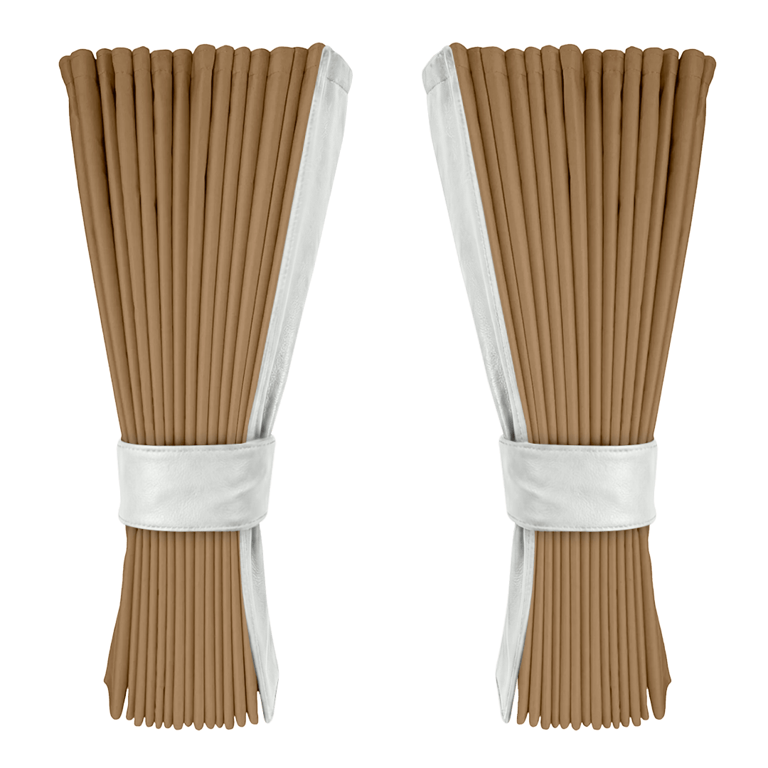 Gardin beige alcantar med nappa - Skyhvid - KJoF - 