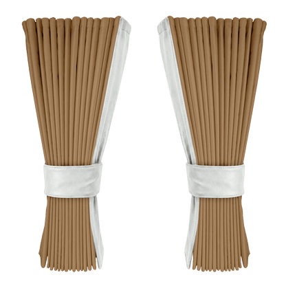 Gardin beige alcantar med nappa - Skyhvid - KJoF - 