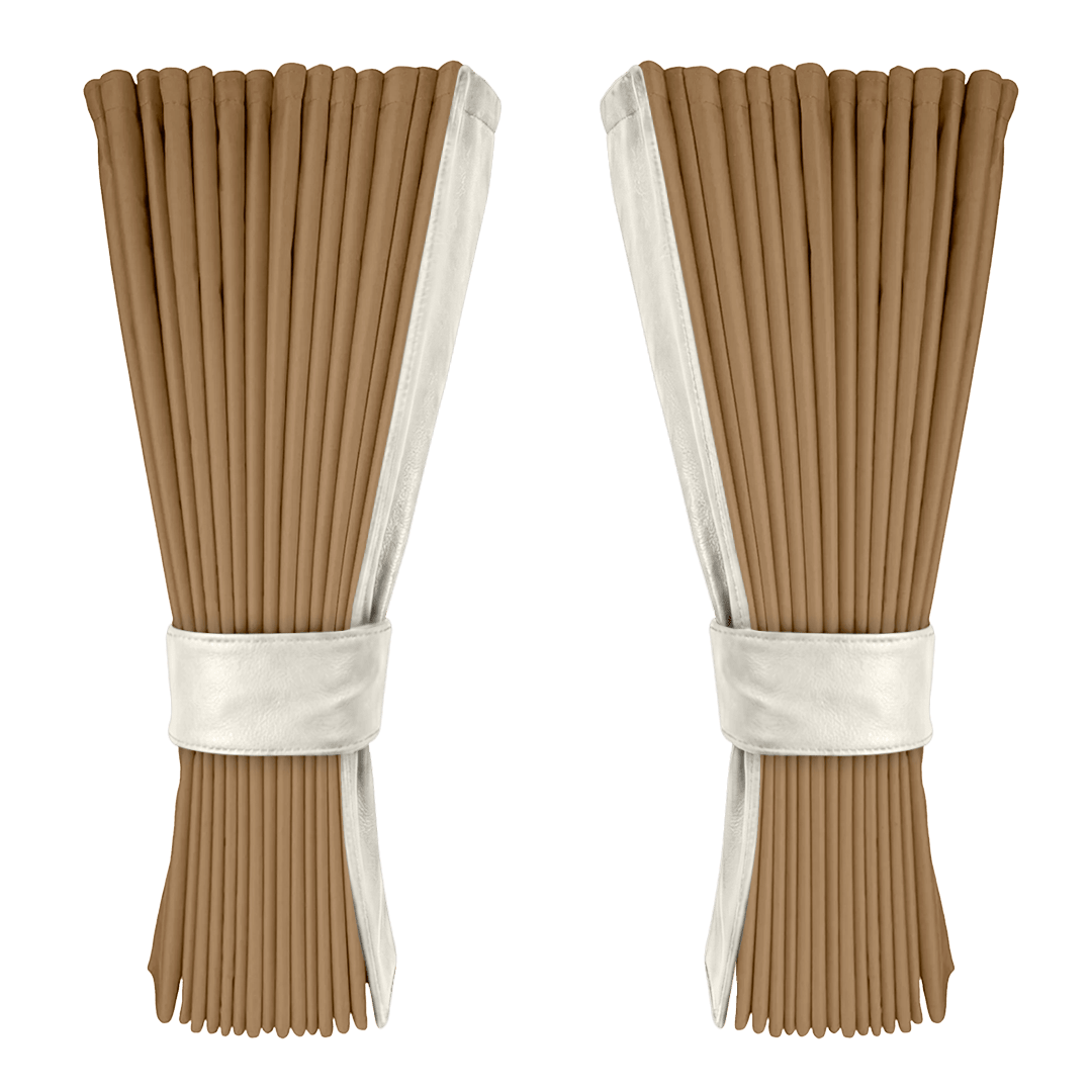 Gardin beige alcantar med nappa - Snehvid - KJoF - 