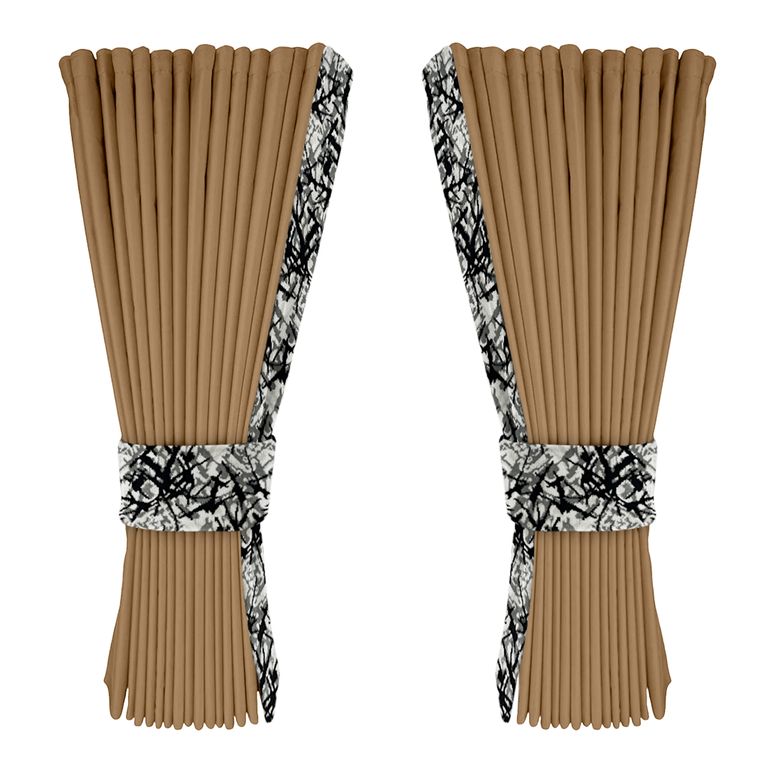 Gardin beige alcantar med plys - Gråt - KJoF - 