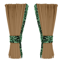 Gardin beige alcantar med plys - Grøn - KJoF - 