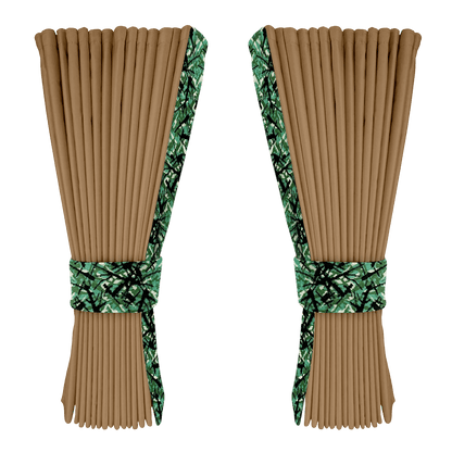 Gardin beige alcantar med plys - Grøn - KJoF - 