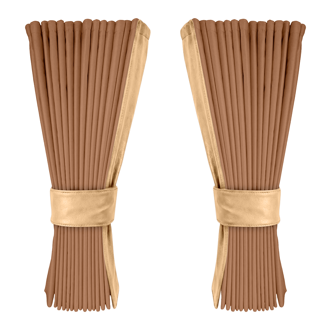 Gardin brun alcantar med nappa - Beige - KJoF - 