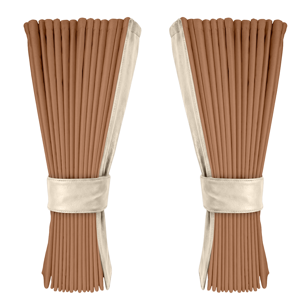 Gardin brun alcantar med nappa - Cream - KJoF - 
