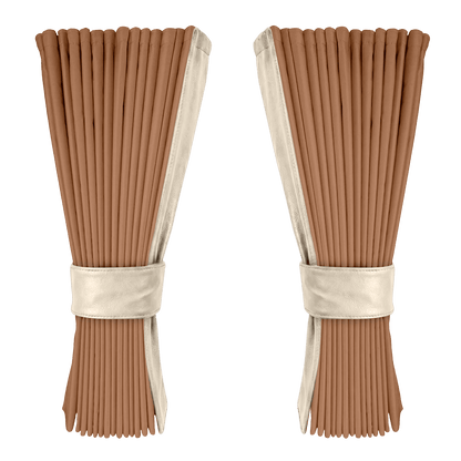 Gardin brun alcantar med nappa - Cream - KJoF - 