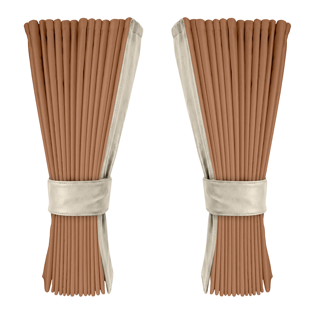 Gardin brun alcantar med nappa - Lysbeige - KJoF - 