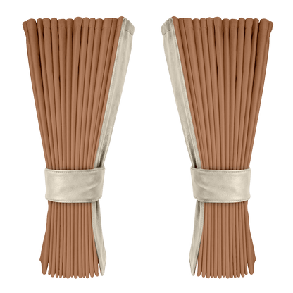 Gardin brun alcantar med nappa - Lysbeige - KJoF - 