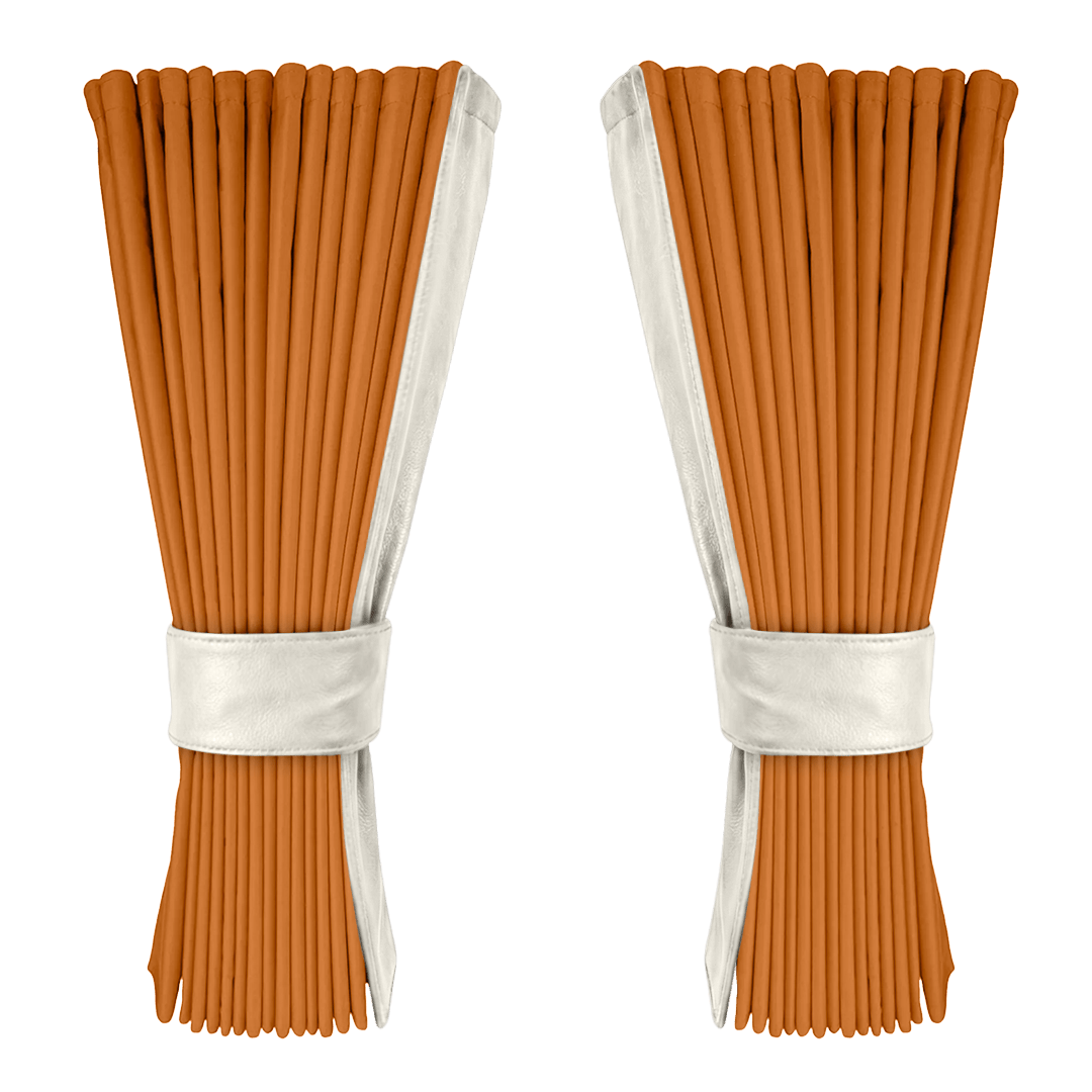 Gardin cognac alcantar med nappa - Snehvid - KJoF - 