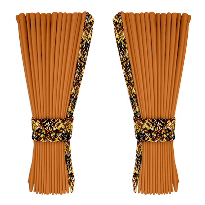Gardin cognac alcantar med plys - Gul - KJoF - 