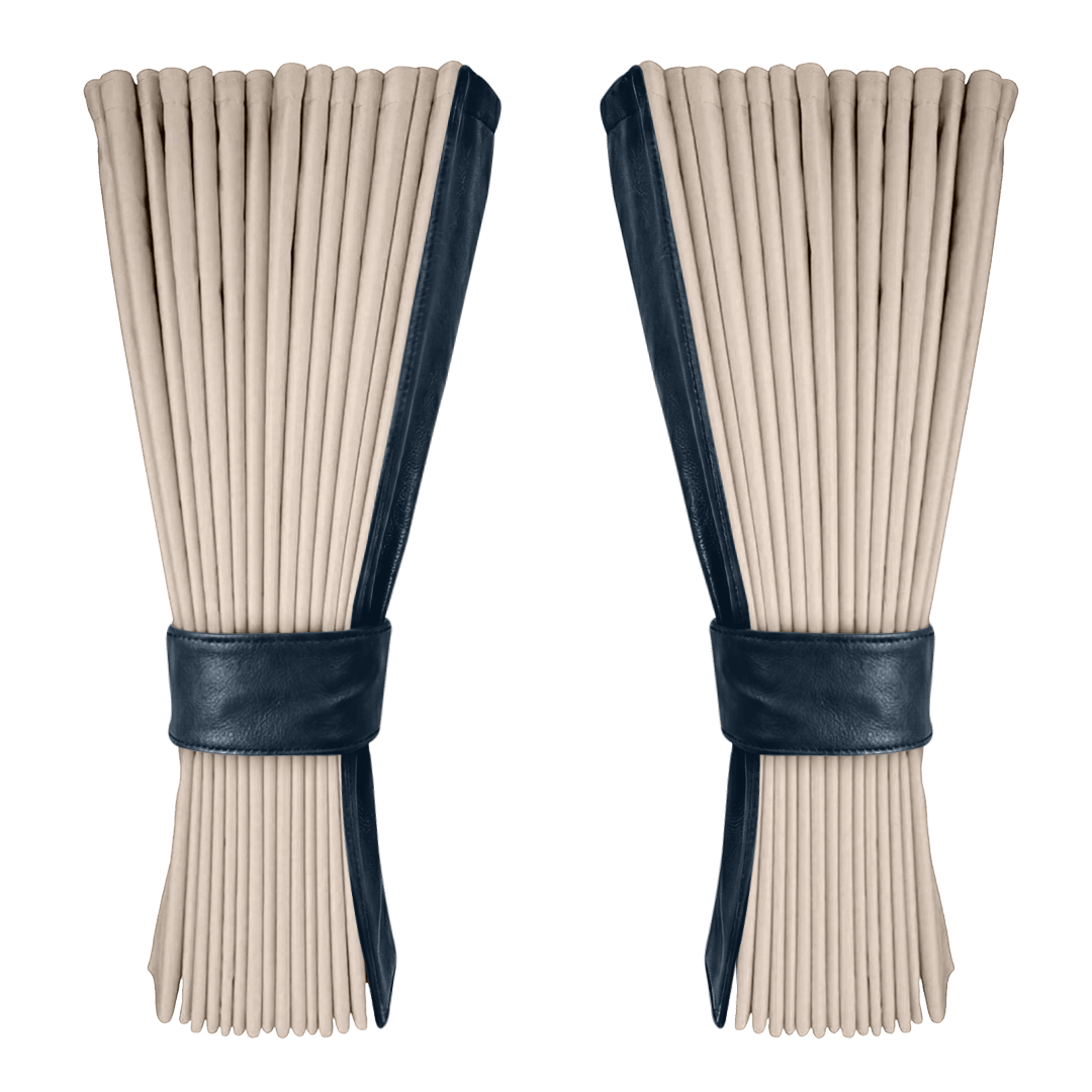 Gardin cream alcantar med nappa - cobaltblå - KJoF - 