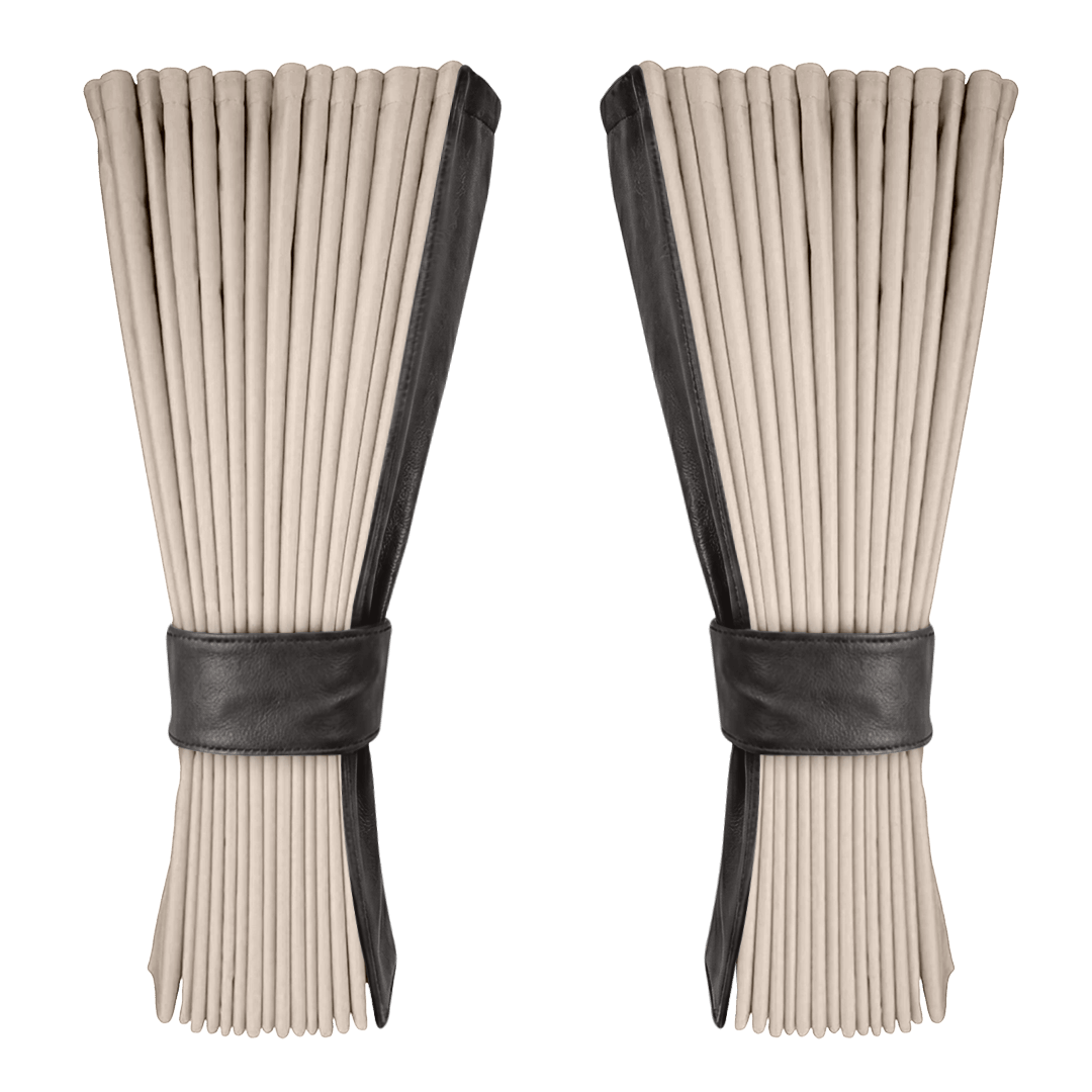 Gardin cream alcantar med nappa - Grafitgrå - KJoF - 