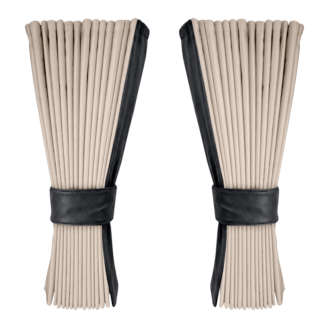 Gardin cream alcantar med nappa - Grafitgrå - KJoF - 
