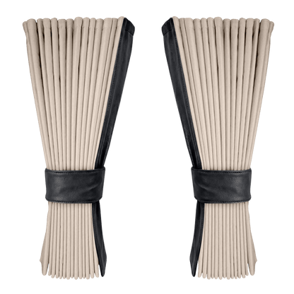 Gardin cream alcantar med nappa - Grafitgrå - KJoF - 