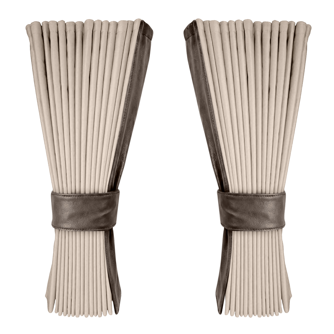 Gardin cream alcantar med nappa - Grafitgrå - KJoF - 