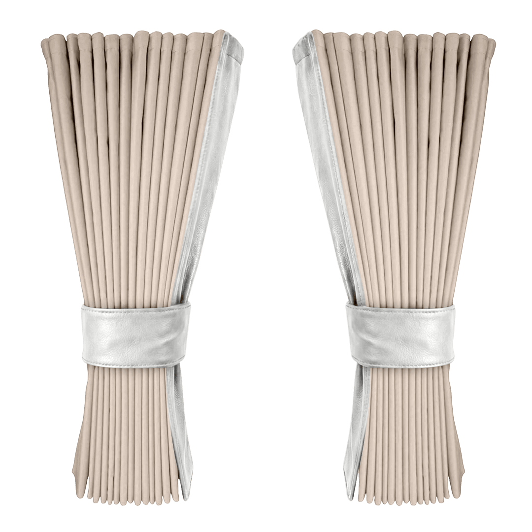 Gardin cream alcantar med nappa - Hvid - KJoF - 