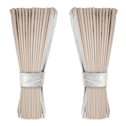 Gardin cream alcantar med nappa - Hvid - KJoF - 