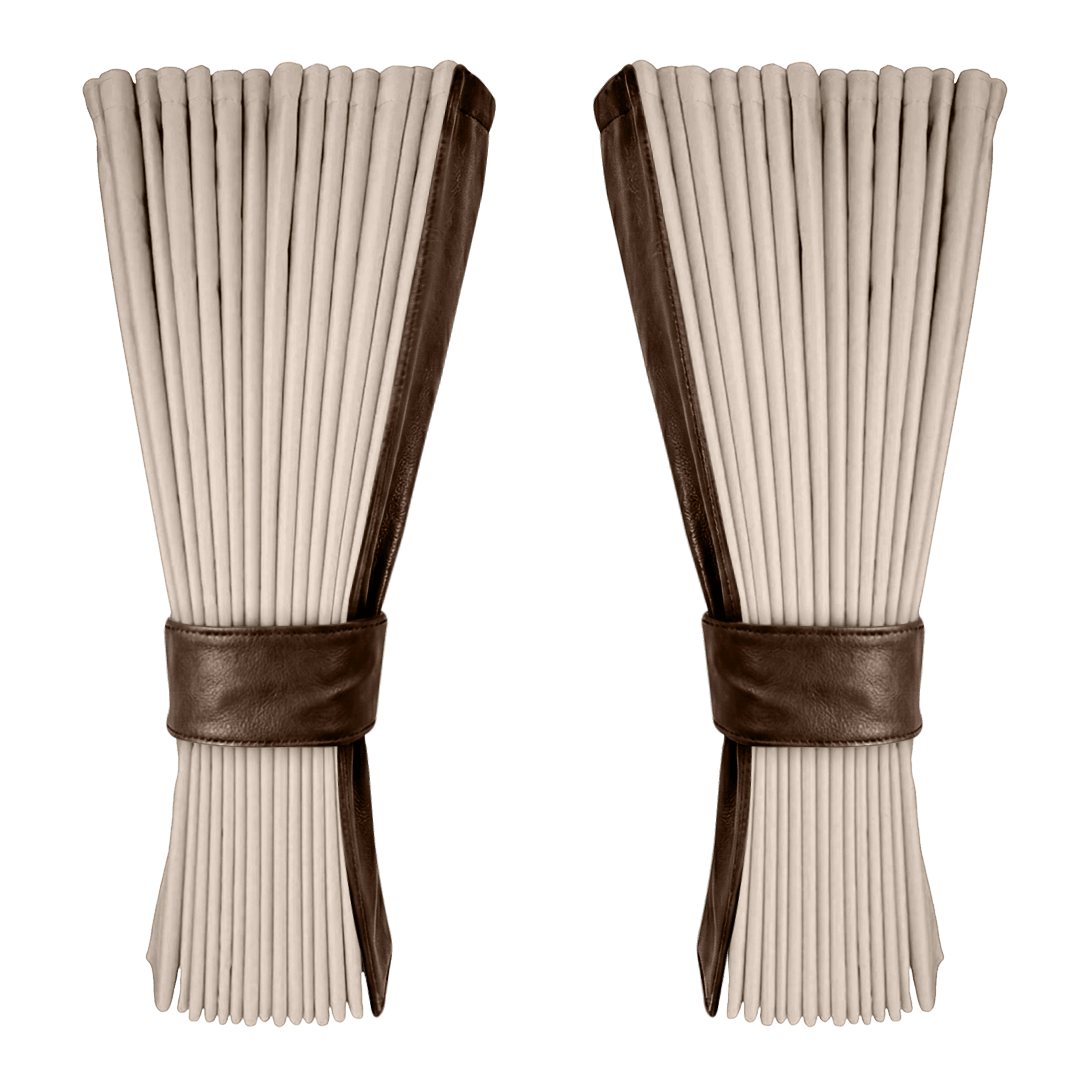 Gardin cream alcantar med nappa - Kaffebrun - KJoF - 